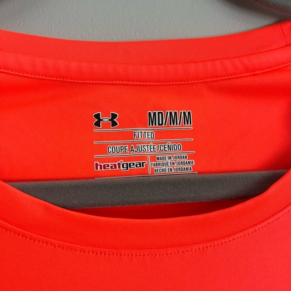 Under Armour Fitted HeatGear T-Shirt Women’s Neon Short Sleeve Active Top - Picture 6 of 6